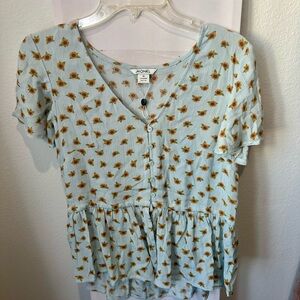 Monki Blue Floral Women's Top